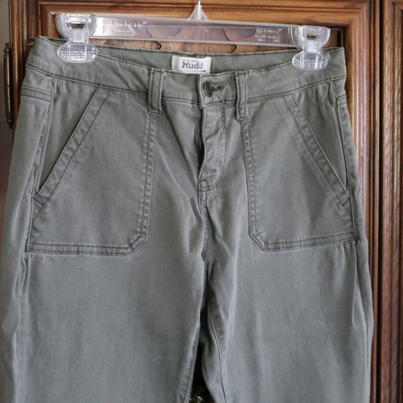 MUDD High-Rise Skinny Utility Pant - Army Green, Size 9 - Picture 4 of 16
